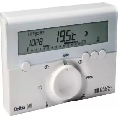 Thermostat d'ambiance Deltia 8.00 programmable - Petit thermostat électronique filaire