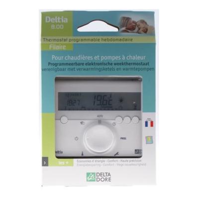Thermostat d'ambiance Deltia 8.00 programmable - Petit thermostat électronique filaire