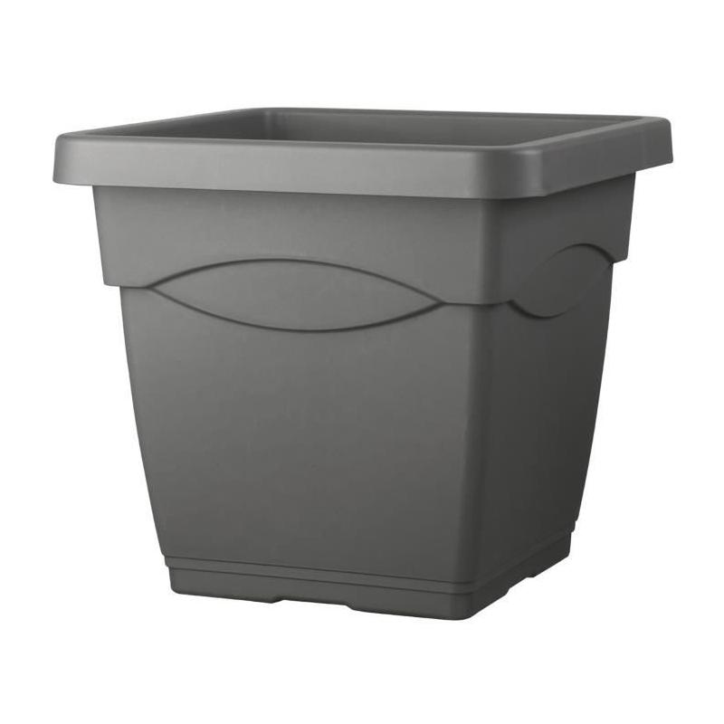 Pot de fleurs carré Day R anthracite - Gris anthracite - 38cm