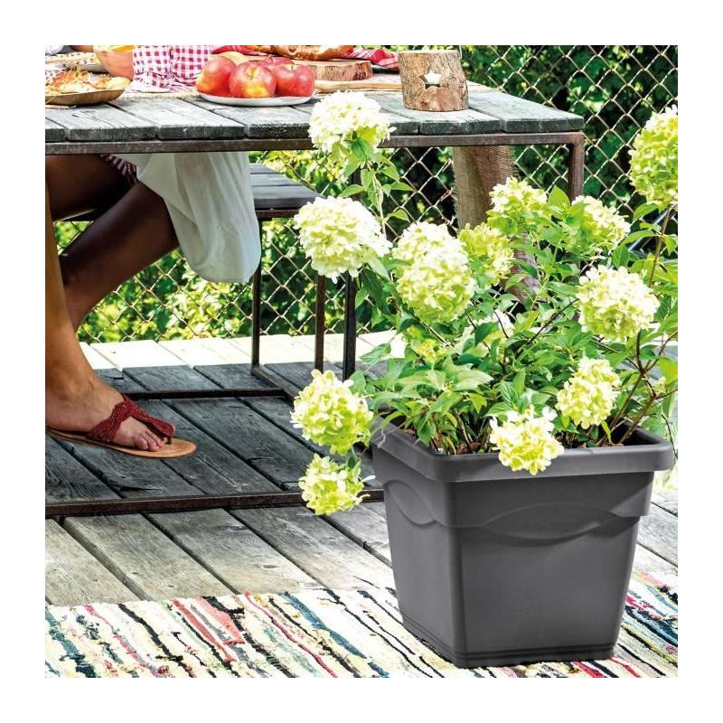 Pot de fleurs carré Day R anthracite - Gris anthracite - 38cm