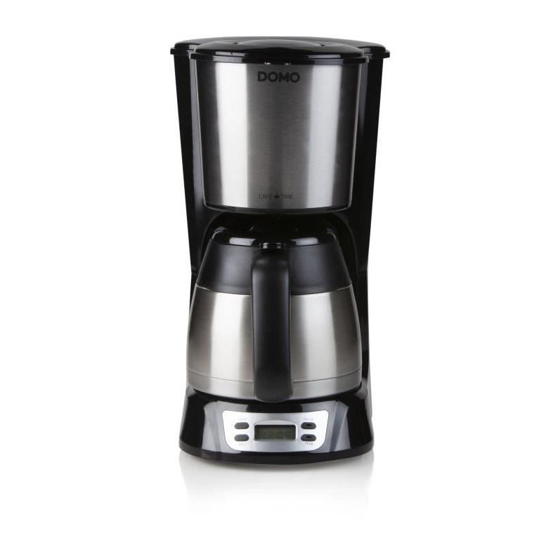 Cafetière filtre DOMO DO709K: 1000W, 1L, 8 tasses, LCD - Inox