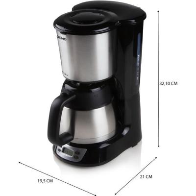 Cafetière filtre DOMO DO709K: 1000W, 1L, 8 tasses, LCD - Inox