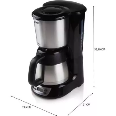 Cafetière filtre DOMO DO709K: 1000W, 1L, 8 tasses, LCD - Inox Cafetière filtre DOMO DO709K: 1000W, 1L, 8 tasses, LCD - Inox