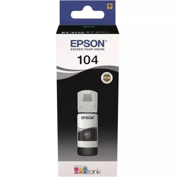 EPSON Kit de Remplissage d'Encre Epson EcoTank 104 - Noir - Jet d'encre - 4500 Pages - 1 Unit(s) (C13T00P140)