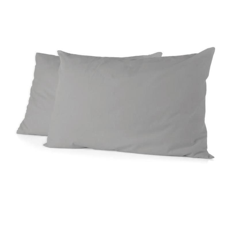 Lot de 2 taies d'oreiller HOME LINGE PASSION - Gris clair