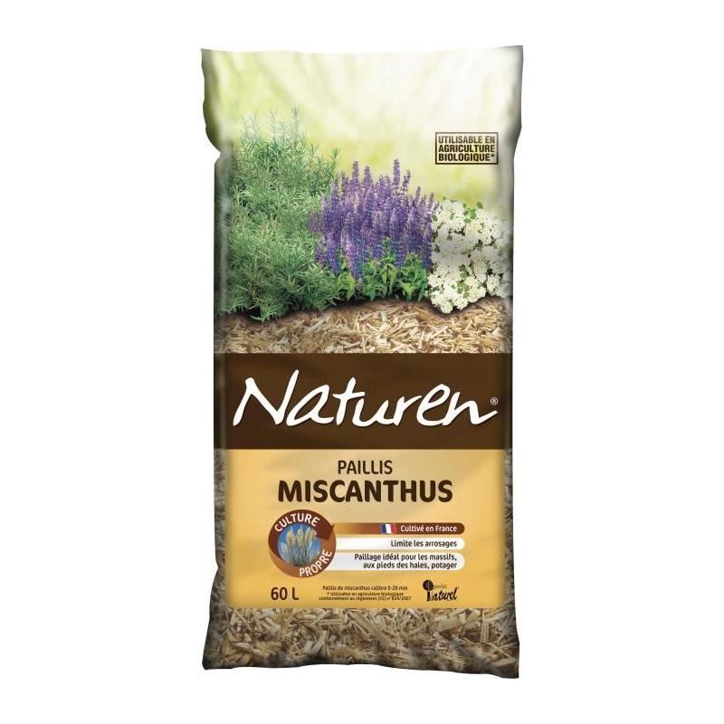 Paillis de Miscanthus 60L pour un jardin naturel et écologique