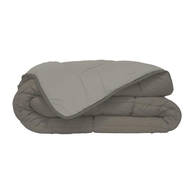 Couette chaude Microfibre 400g/m² Taupe & Lin 240x260cm - Confort d'hiver