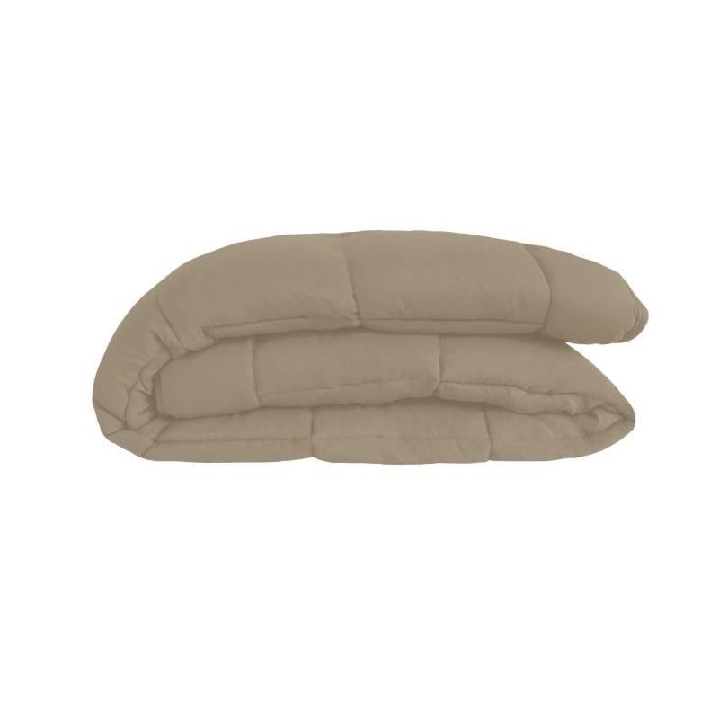 Couette chaude Microfibre 400g/m² Taupe & Lin 240x260cm - Confort d'hiver