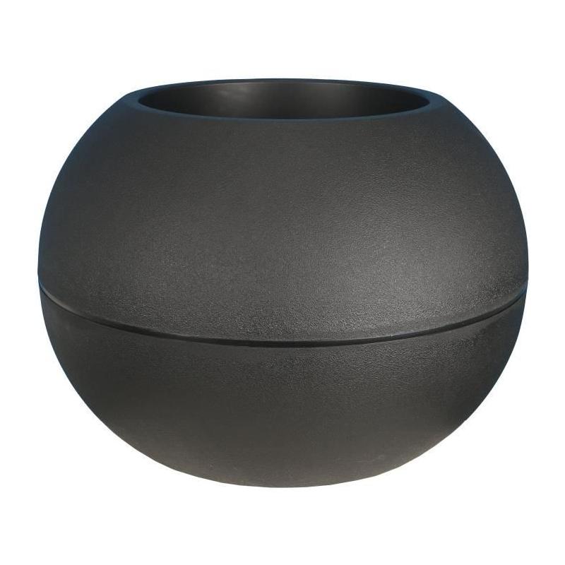 Pot de fleurs Boule noir - D50 - design moderne