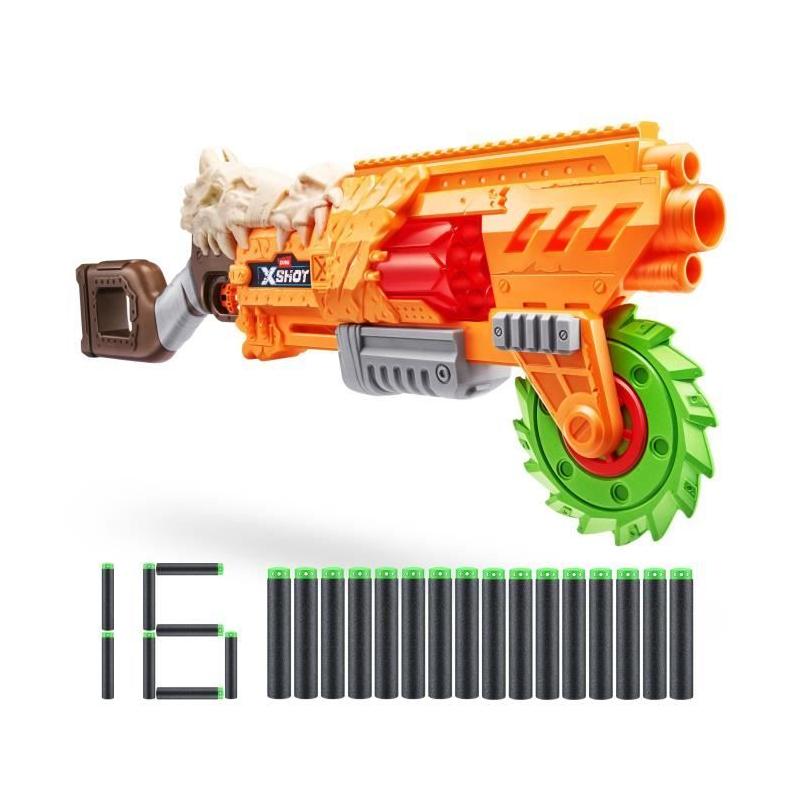 Lanceur de fléchettes ZURU X-SHOT Horrorfire Doomsday - 16 fléchettes - Portée 27m