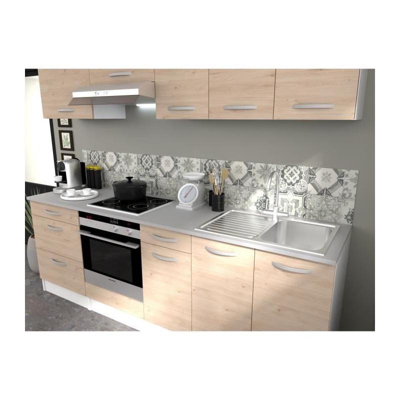 Meuble haut 2 portes Oslo - Chene Jackson - L 80 x P 36 x H 58 cm