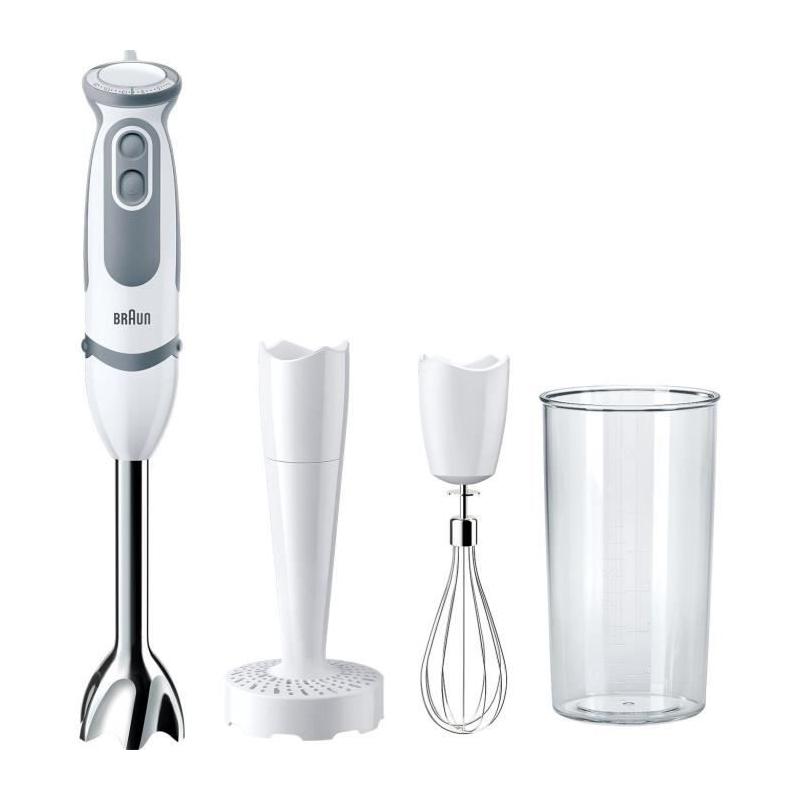 Mixeur électrique BRAUN MQ5207WH - Puissance 1000 W - 600 ml - Gris / Blanc