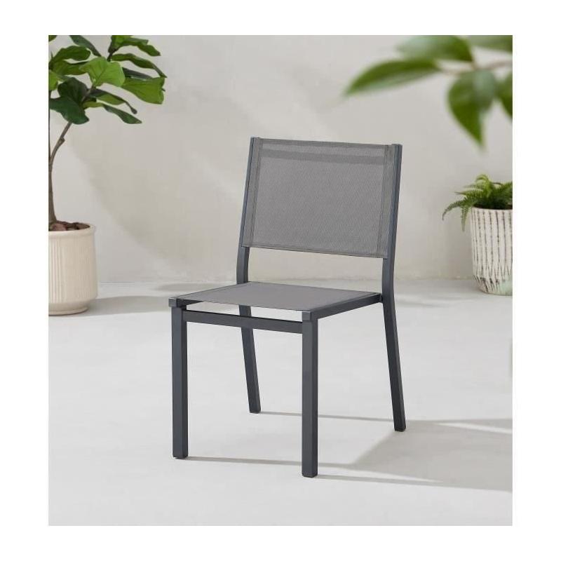 Ensemble repas de jardin extensible 6-8 pers. - Gris
