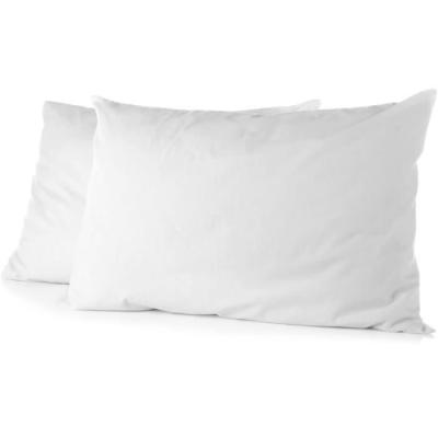 Lot de 2 taies d'oreiller Blanc - HOME LINGE PASSION - 50 x 70 cm