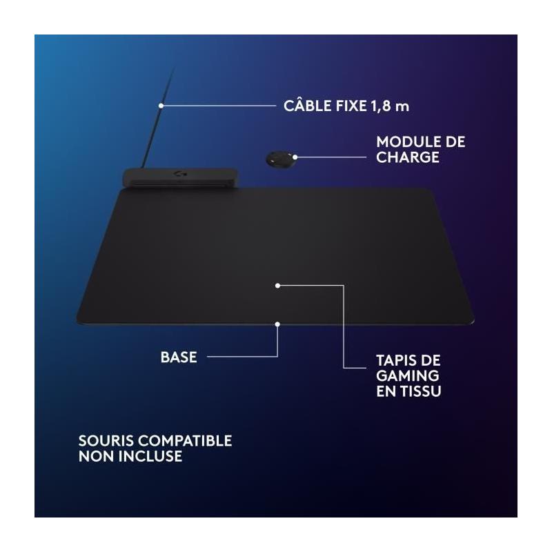 Tapis de souris Logitech G Powerplay 2 - Charge sans fil - Noir