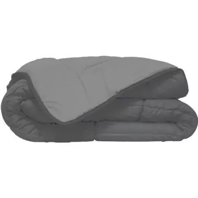 Couette chaude Microfibre 400g/m² Gris & Argent 140x200cm - Confort optimal
