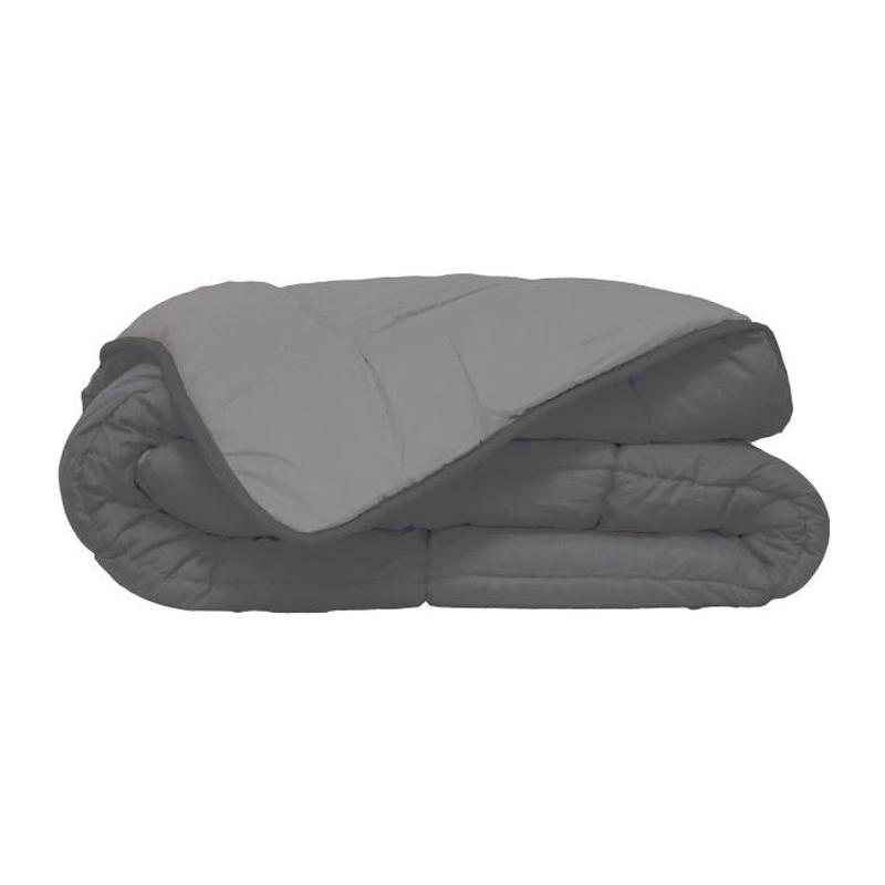 Couette chaude Microfibre 400g/m² Gris & Argent 140x200cm - Confort optimal