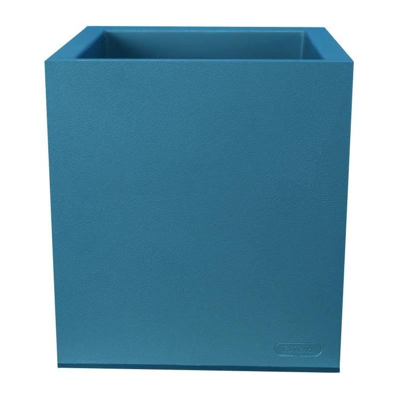 Bac à fleurs carré RIVIERA GRANIT 60x30 cm - Bleu