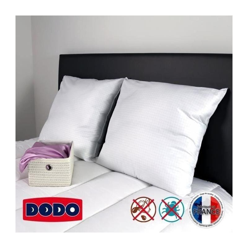 Lot de 2 oreillers Total Protect 65x65 cm blanc - Made in France