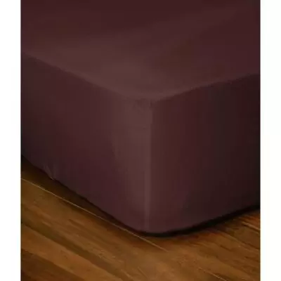 Drap-housse Marron 160x200+35 cm - Plus responsable Drap-housse Marron 160x200+35 cm - Plus responsable