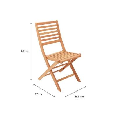 Lot de 2 chaises de jardin pliantes en Acacia FSC 57 x 46,5 x 90 cm