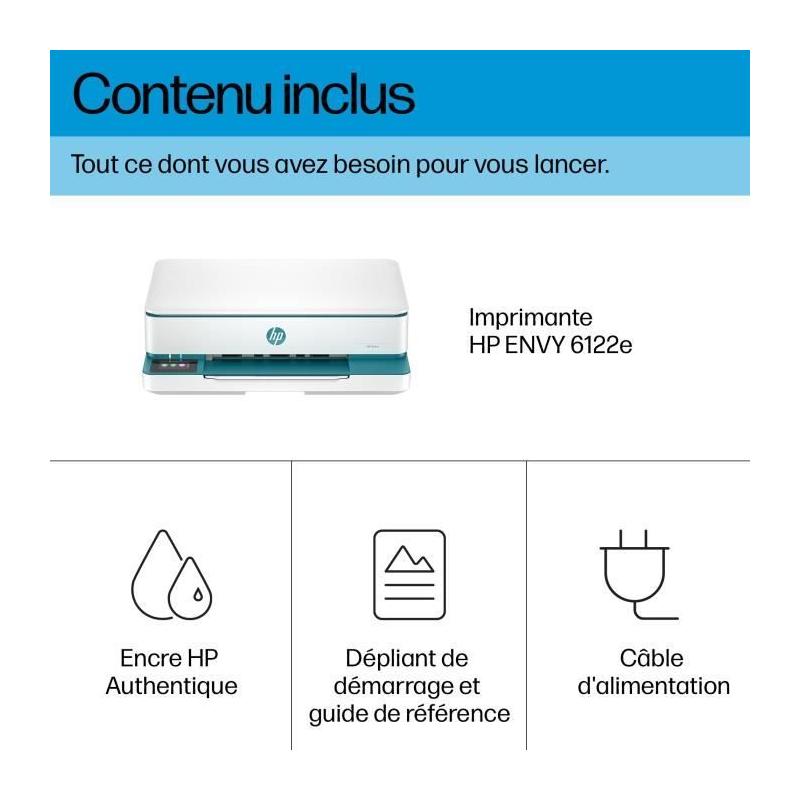 Imprimante tout-en-un HP Envy 6122e Jet d'encre - Couleur - Copie Scan - HP+