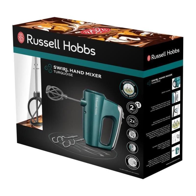 Batteur Mixeur Swirl - Russell Hobbs - 5 Vitesses - Turquoise