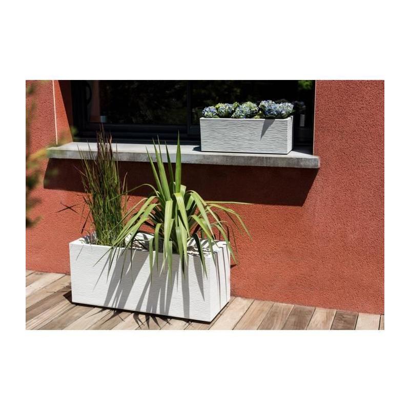 Jardinière EDA PLASTIQUE Balconnière Graphit Up 25L Blanc cérusé
