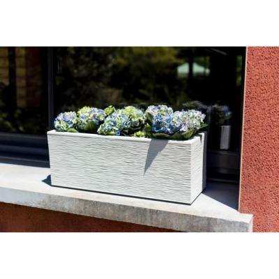 Jardinière EDA PLASTIQUE Balconnière Graphit Up 25L Blanc cérusé