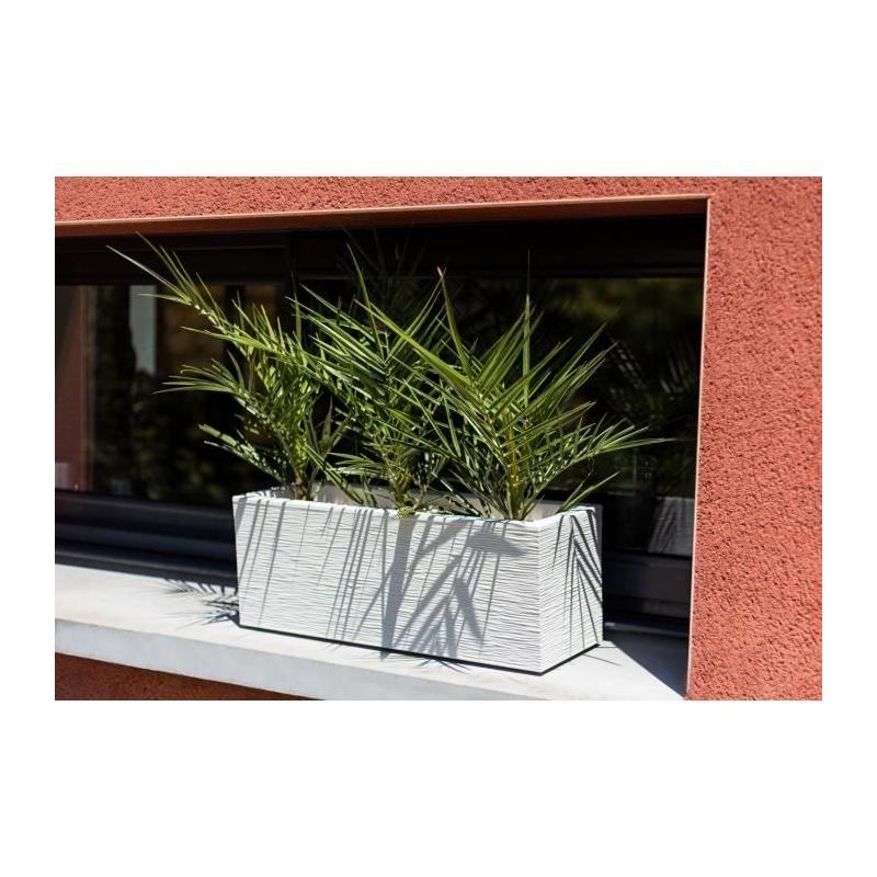 Jardinière EDA PLASTIQUE Balconnière Graphit Up 25L Blanc cérusé