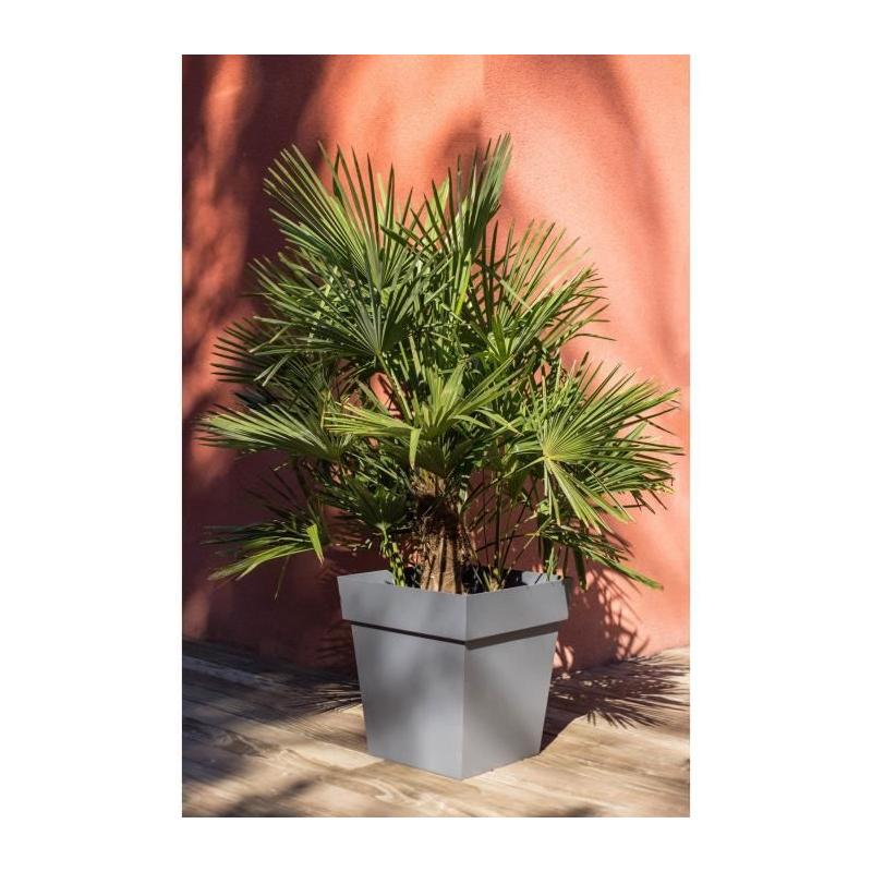 Pot carré Toscane - EDA PLASTIQUE - 50 cm - 87 L - Gris Anthracite