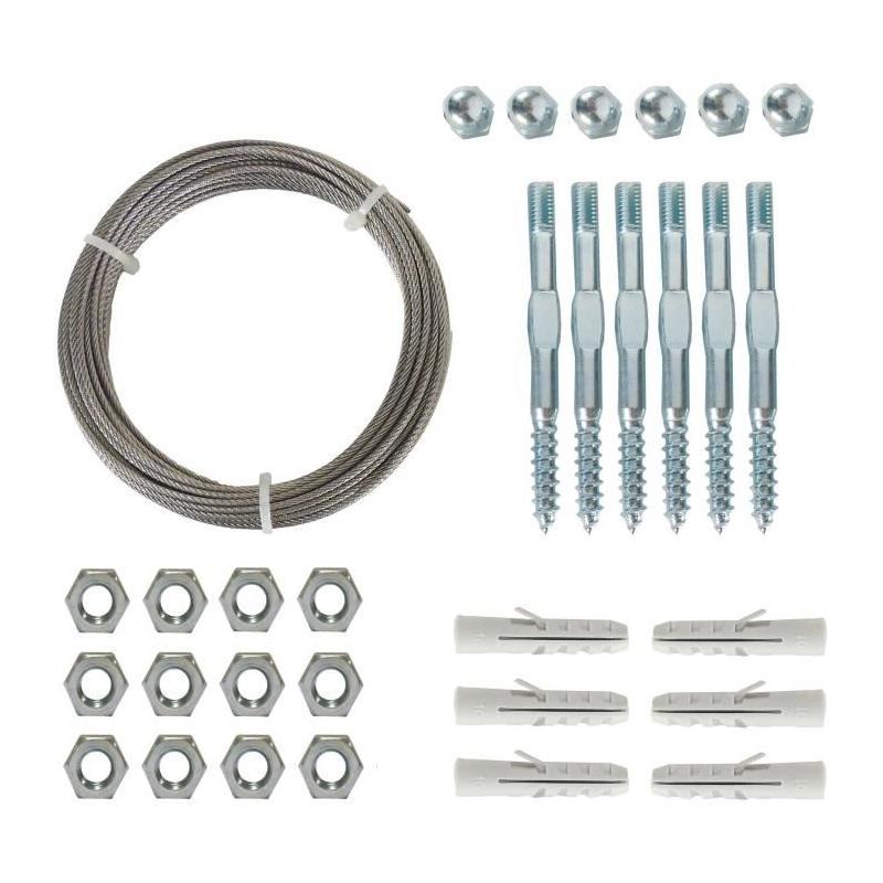 Treillis métallique NATURE - Kit de palissage plantes grimpantes - Ø1,8 mm x 10 m