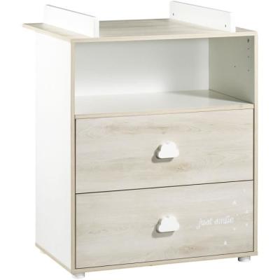 Chambre bébé complète - Lit 120x60 et commode à langer - BABY PRICE - SMILE - Hêtre cendré