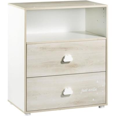 Chambre bébé complète - Lit 120x60 et commode à langer - BABY PRICE - SMILE - Hêtre cendré