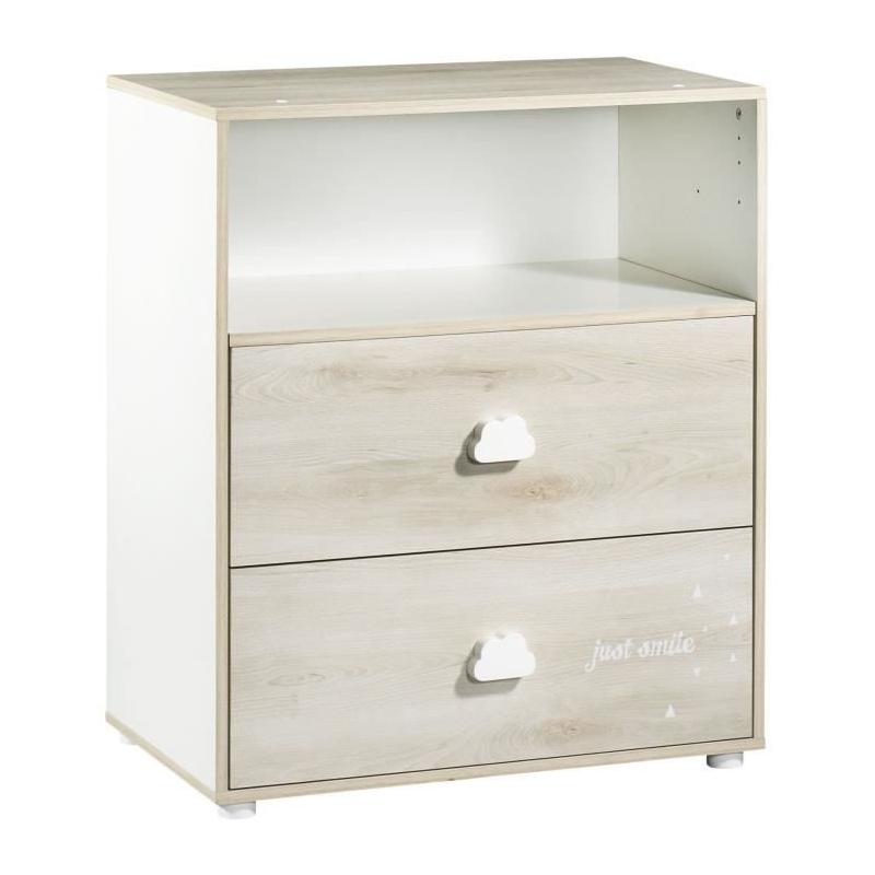 Chambre bébé complète - Lit 120x60, commode et armoire - BABY PRICE - SMILE - Hetre cendré