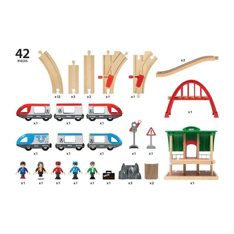 Circuit de train en bois Brio World - Coffret 42 pièces - Ravensburger