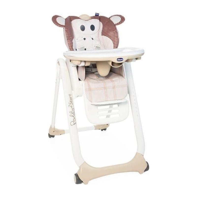 Chicco Chaise Haute Polly 2 Start Monkey - Confortable et pratique
