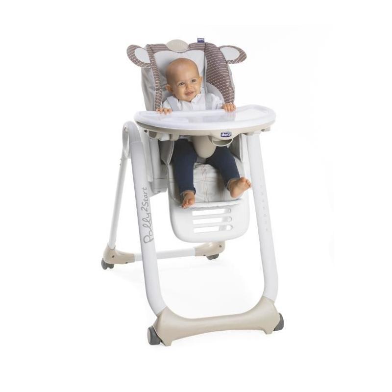 Chicco Chaise Haute Polly 2 Start Monkey - Confortable et pratique