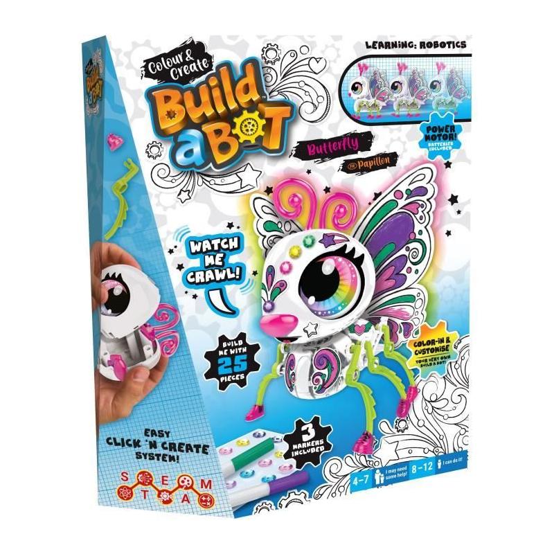 Papillon Robot interactif à construire et colorier - CRAYOLA - 4 ans