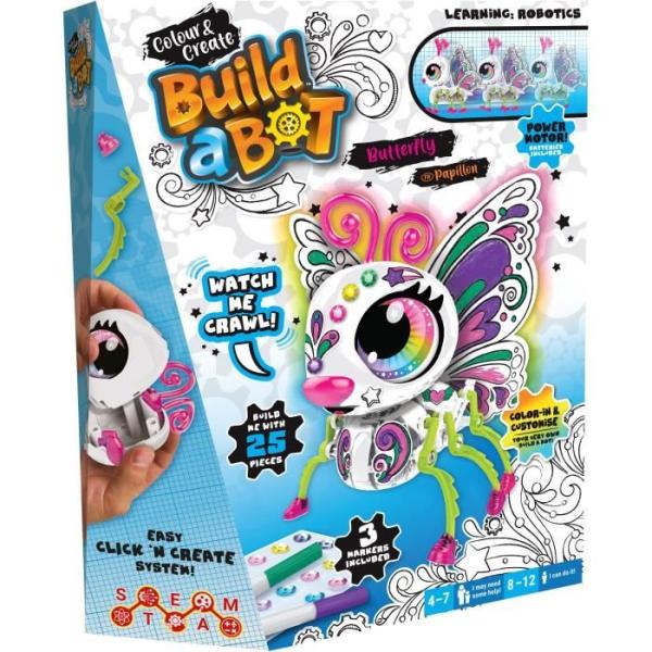 Papillon Robot intéractif a construire et personnaliser - Color & Create - CRAYOLA - Des 4 ans