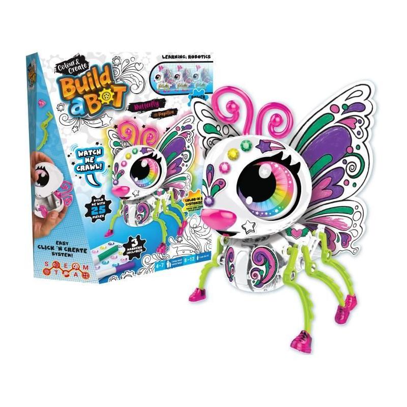 Papillon Robot interactif à construire et colorier - CRAYOLA - 4 ans