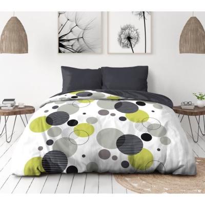 Parure de lit microfibre 220x240 cm - Bulles de Rêve - Gris