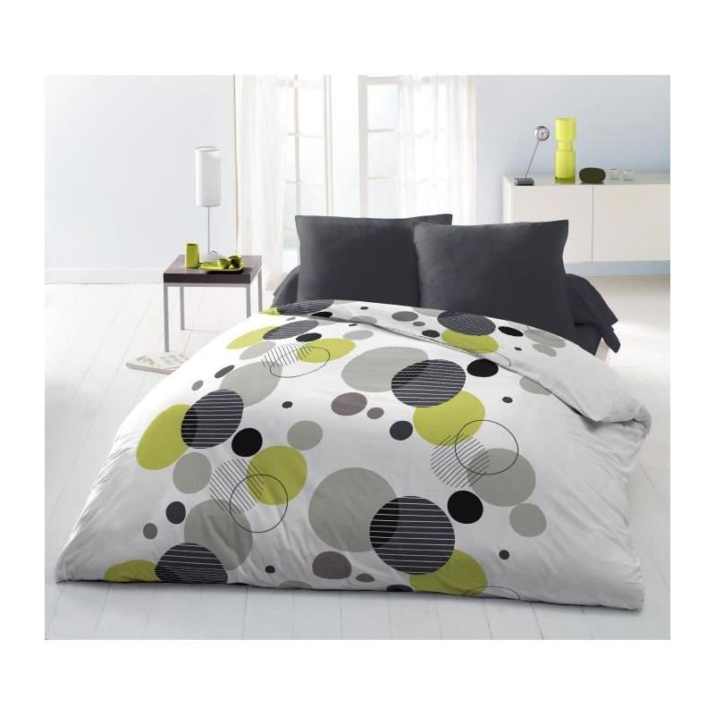 Parure de lit microfibre 220x240 cm - Bulles de Rêve - Gris