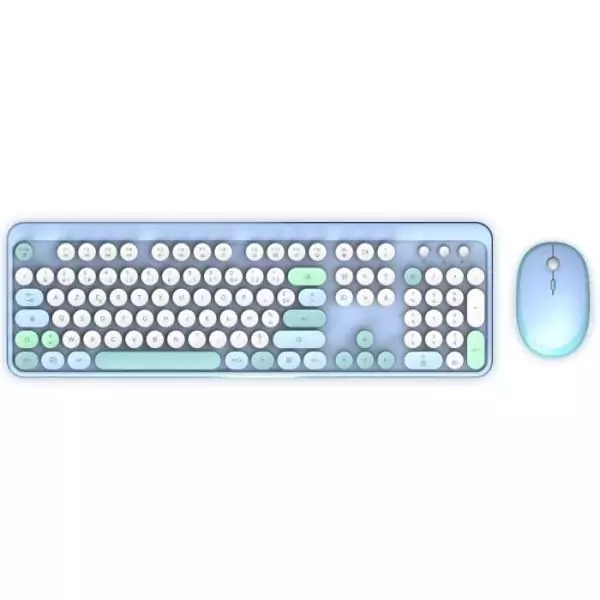 Combo sans fil clavier + souris - MOBILITY LAB - Pure Color - Bleu - Design ergonomique - Frappe discrete