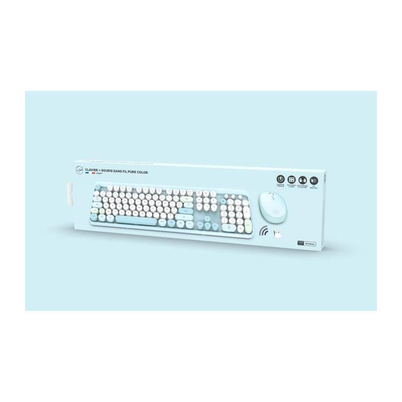 Pack Clavier + Souris MOBILITY LAB - Pure Color Bleu - Ergonomique & Discret
