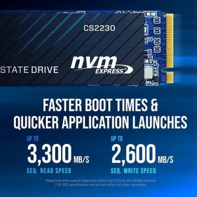 SSD Interne PNY CS2230 500GB NVMe Gen3 - Performances jusqu'à 3300MB/s