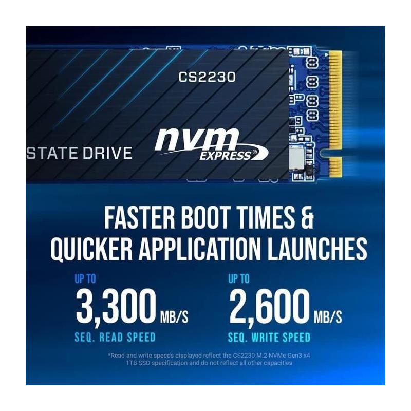 SSD Interne PNY CS2230 500GB NVMe Gen3 - Performances jusqu'à 3300MB/s