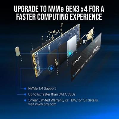 SSD Interne PNY CS2230 500GB NVMe Gen3 - Performances jusqu'à 3300MB/s