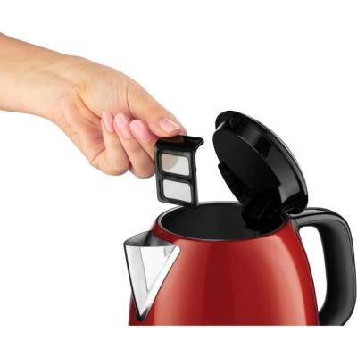 Bouilloire Compacte Rouge - Capacité 1L - Anti-Calcaire Amovible