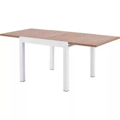 Table de jardin extensible en aluminium aspect bois - 8 personnes